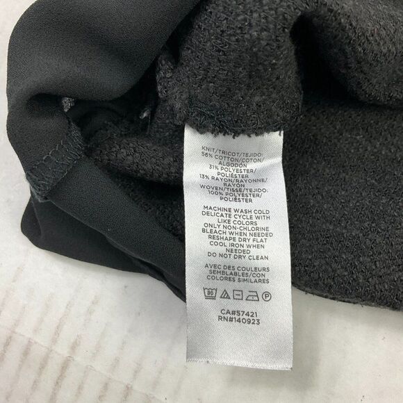 LOFT Womens Ruffled Trim Sweater Black Long Sleeve Knit Pullover Size PS Petites - Picture 10 of 12